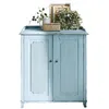 Image de Loberon Commode Faunelle shabby chic avec caractère unique, charme nostalgique, fraisages décoratifs, rangement, bois de pin, bleu antique
