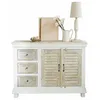 Image de Loberon Nevellique Commode style maison de campagne charmante, portes à lamelles avec fermeture supplémentaire, bicolore, meuble de rangement, bois de manguier, fer, blanc antique, marron antique