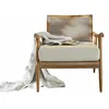 Image de Loberon Fauteuil Dunwich, dossier en treillis viennois avec coussins d'assise et de dossier, meubles de siège, bois de frêne, lin, coton, marron/crème