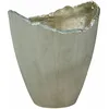 Image de Loberon Yasillo Vase - Finition Mate sur Le côté extérieur - Forme légèrement Ovale, Gris/argenté