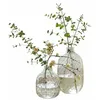 Image de Loberon Qervilon Lot de 2 vases - Motif Brique Unique - Verre soufflé à la Bouche, Transparent