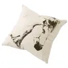 Image de Loberon Mirandel Housse de Coussin - Motif expressif - Mélange Naturel de Coton et de Lin, Beige