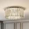 Image de Lucande plafonnier Limana, Ø 50 cm, chrome, cristal