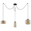 Image de Lucande Suspension en verre Zyli à intensité variable (Antique, Classic) Beige Verre e. a. pour Salon & Salle manger (à 3 lampes, E27), Luminaire, Lampe plafond, Luminaire