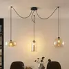 Image de Lucande Zyli suspension, à 3 lampes, ambrée