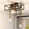 Image de Lucande plafonnier Andrik, 44 cm, 3 lampes, corde de chanvre, métal