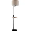 Image de Lindby Lampadaire Tissu Zinia avec une connexion USB (Moderne) en Noir Métal e. a. pour Salon & Salle à manger (1 lampe,à E27), Sur Pied Lampe a de Sol