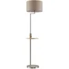 Image de Lindby Lampadaire Tissu Zinia avec une connexion USB (Moderne) en Gris Métal e. a. pour Salon & Salle à manger (1 lampe,à E27), Sur Pied Lampe a de Sol