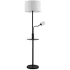 Image de Lindby Lampadaire Tissu Aovan avec une connexion USB (Moderne) en Noir Métal e. a. pour Salon & Salle à manger (1 lampe,à E27), Sur Pied Lampe a de Sol