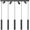 Image de Lindby Suspension Sanad à intensité variable (Moderne) en Noir Métal e. a. pour Salon & Salle manger (à 9 lampes, GU10), Luminaire, Lampe Plafond, Luminaire Plafonnier, Suspendue