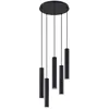 Image de Lindby Suspension Sanad à intensité variable (Moderne) en Noir Métal e. a. pour Salon & Salle manger (à 5 lampes, GU10) Luminaire Lampe Plafond Plafonnier Suspendue