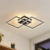 Image de Lindby Plafonnier LED Fjardo, angulaire, noir, CCT, télécommande
