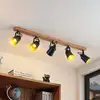 Image de Lindby spot pour plafond Kimban, 5 lampes, 106 cm, bois, métal
