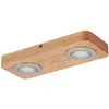 Image de Lindby LED Plafonnier Mikari (Moderne) en Marron Bois e. a. pour Salon & Salle à manger (à 2 lampes,), bois plafonnier lampe