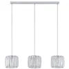 Image de Lindby Suspension Sofia à intensité variable en Transparent e. a. pour Salon & Salle manger (à 3 lampes, E14) Luminaire Lampe Plafond Plafonnier Suspendue