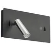 Image de Lucande LED Applique Murale Kimo avec une connexion USB (Moderne) en Noir Métal e. a. pour Salon & Salle à manger (à 2 lampes,), Lampe Eclairage Luminaire Mural