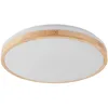 Image de Lindby LED Plafonnier Emiva à intensité variable (Moderne) en Marron Bois e. a. pour Salon & Salle manger (1 lampe,à), Eclairage Lampe Luminaire Plafond Eclerage