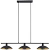 Image de Lindby Suspension Narisara à intensité variable (Moderne) en Noir Métal e. a. pour Salon & Salle manger (à 3 lampes, E14) Luminaire Lampe Plafond Plafonnier