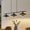 Image de Lindby suspension Narisara, 118cm, E14, 3 lampes, noir-or