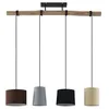 Image de Lindby Suspension en Tissu Amilia à intensité variable (Moderne) Marron Textile e. a. pour Salon & Salle manger (à 4 lampes, E27) Luminaire Lampe plafond Plafonnier