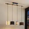 Image de Suspension Lindby Amilia, tissu, à 4 lampes, gris/beige, E27