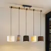 Image de Suspension Lindby Amilia, tissu, à 5 lampes, gris/beige, E27