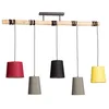 Image de Lindby Suspension en Tissu Amilia à intensité variable (Jeunes, étudiants) Marron Textile e. a. pour Salon & Salle manger (à 5 lampes E27)
