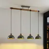 Image de Lindby suspension Durbis, 116 cm, 4 lampes, gris, bois, E27