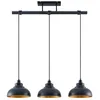 Image de Lindby Suspension Emna à intensité variable (Antique, Classic) en Noir Métal e. a. pour Salon & Salle manger (à 3 lampes E27) Luminaire Lampe Plafond Plafonnier