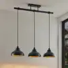 Image de Suspension Lindby Emna, à 3 lampes, noir/or, métal, 101 cm