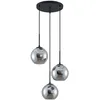 Image de Lindby Suspension Jurian à intensité variable (Moderne) en Gris Verre e. a. pour Salon & Salle manger (à 3 lampes, E27) Luminaire Lampe Plafond Plafonnier Suspendue
