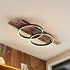 Image de Lindby Plafonnier LED Sentoa, bois, 75 cm de long, 3.000 K