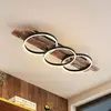 Image de Lindby Plafonnier LED Sentoa, bois, 100 cm de long, 3.000 K