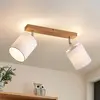 Image de Spot pour plafond Lindby Imarin à 2 lampes, chêne/blanc