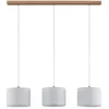 Image de Lindby Suspension en Tissu Imarin à intensité variable (Moderne) Marron Textile e. a. pour Salon & Salle manger (à 3 lampes, E27) Luminaire Lampe plafond Plafonnier