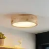 Image de Plafonnier Lindby Tanju, Ø 30 cm, à 2 lampes, bois de caoutchouc, E27