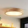 Image de Plafonnier Lindby Tanju, Ø 50 cm, à 4 lampes, bois de caoutchouc, E27