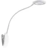 Image de PRIOS LED Lampe à pince Harumi avec une connexion USB intensité variable (Moderne) en Blanc e. a. pour Bureau (1 lampe,à), poser lampe liseuse