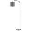Image de Lindby Lampadaire Keriba (Moderne) en Gris Métal e. a. pour Salon & Salle à manger (1 lampe,à E27), arqué, lampadaire arc, lampe sur pied, de salon éclairage