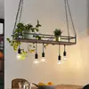 Image de Suspension Lindby Kirista, à 5 lampes, noir/bois, 100 cm, E27