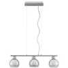 Image de Lucande Suspension en verre Kaiya à intensité variable (Moderne) Gris Métal e. a. pour Salon & Salle manger (à 3 lampes, E14) Luminaire Lampe plafond Plafonnier