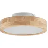 Image de Lindby LED Plafonnier Lanira à intensité variable (Moderne) en Marron Bois e. a. pour Salon & Salle manger (1 lampe,à), bois plafonnier lampe