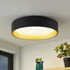Image de Lindby Plafonnier LED Gracjan, noir, métal, CCT, Ø45cm