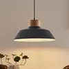 Image de Lindby suspension Nefeli, Ø 42 cm, noir, bois, métal