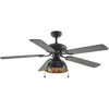 Image de Lucande Ventilateur de plafond avec lampe Shamoian (Antique, Classic) en Noir Métal e. a. pour Salon & Salle à manger (1 lampe,à E27)