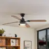 Image de Ventilateur de plafond LED Lucande Tedric, noir, silencieux, 133 cm