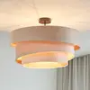 Image de Plafonnier Lindby Jusari, crème, tissu, Ø 56 cm, E27