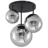 Image de Lindby Plafonnier Teeja à intensité variable (Moderne) en Noir Verre e. a. pour Salon & Salle manger (à 3 lampes, E27) Luminaire Lampe Plafond Eclerage Eclairage Interieur