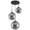 Image de Lindby Suspension en verre Teeja à intensité variable (Antique, Classic) Gris Verre e. a. pour Salon & Salle manger (à 3 lampes E27) Luminaire Lampe plafond
