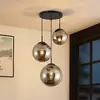 Image de Lindby suspension Teeja, fumé, 3 lampes, Ø52cm, verre, E27